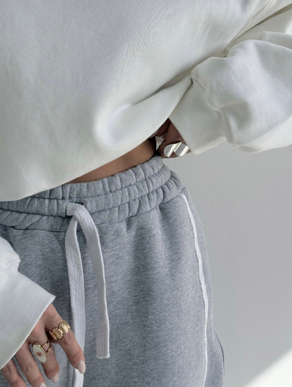 Warm Cotton Wide-Leg - Gray