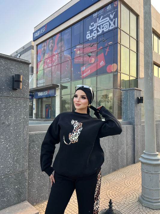 Leopard Winter Suit - Black