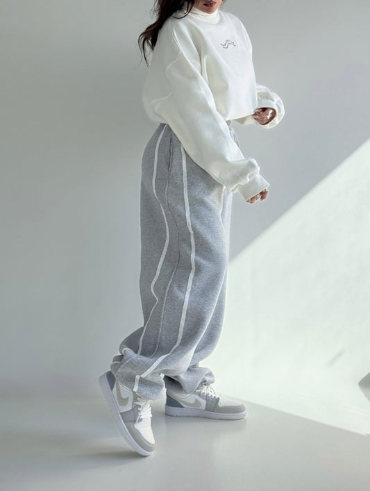 Warm Cotton Wide-Leg - Gray