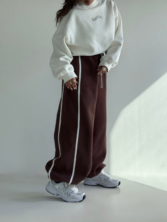 Warm Cotton Wide-Leg - Brown