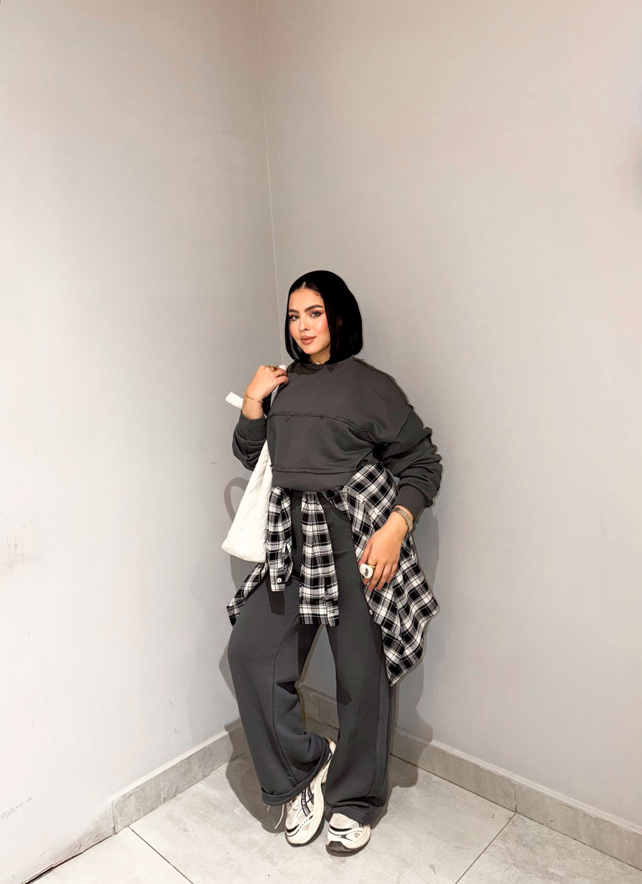 Premium Summer & Fall Cotton Milton - Dark Gray