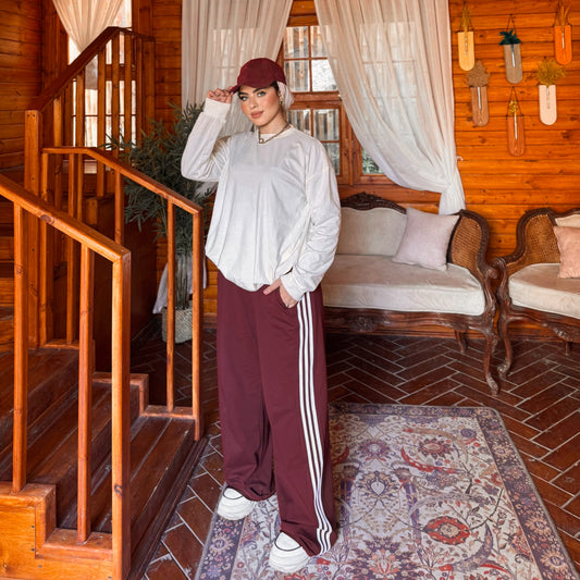 Summer Milton Cotton Pants - Burgundy