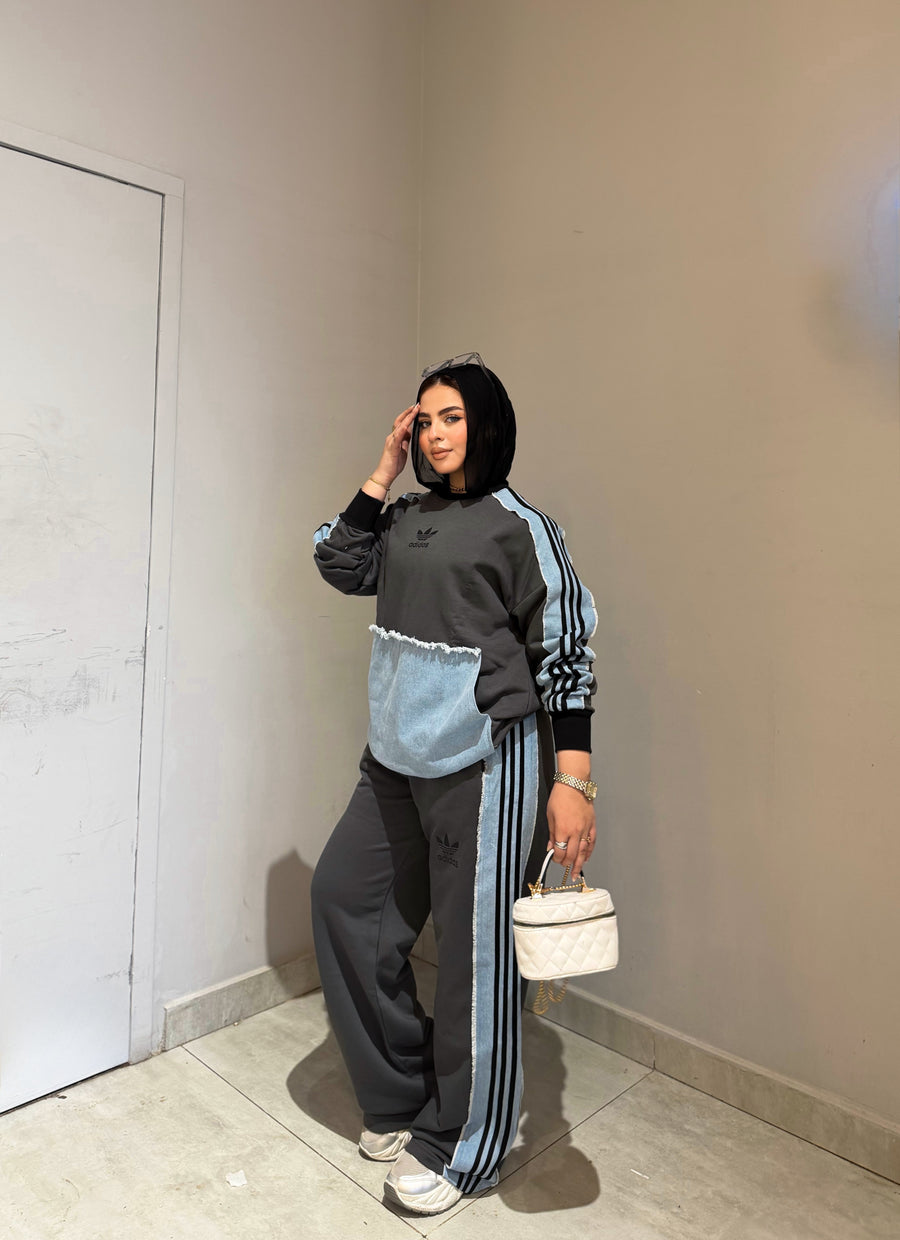 Summer Adidas Denim Set - Gray