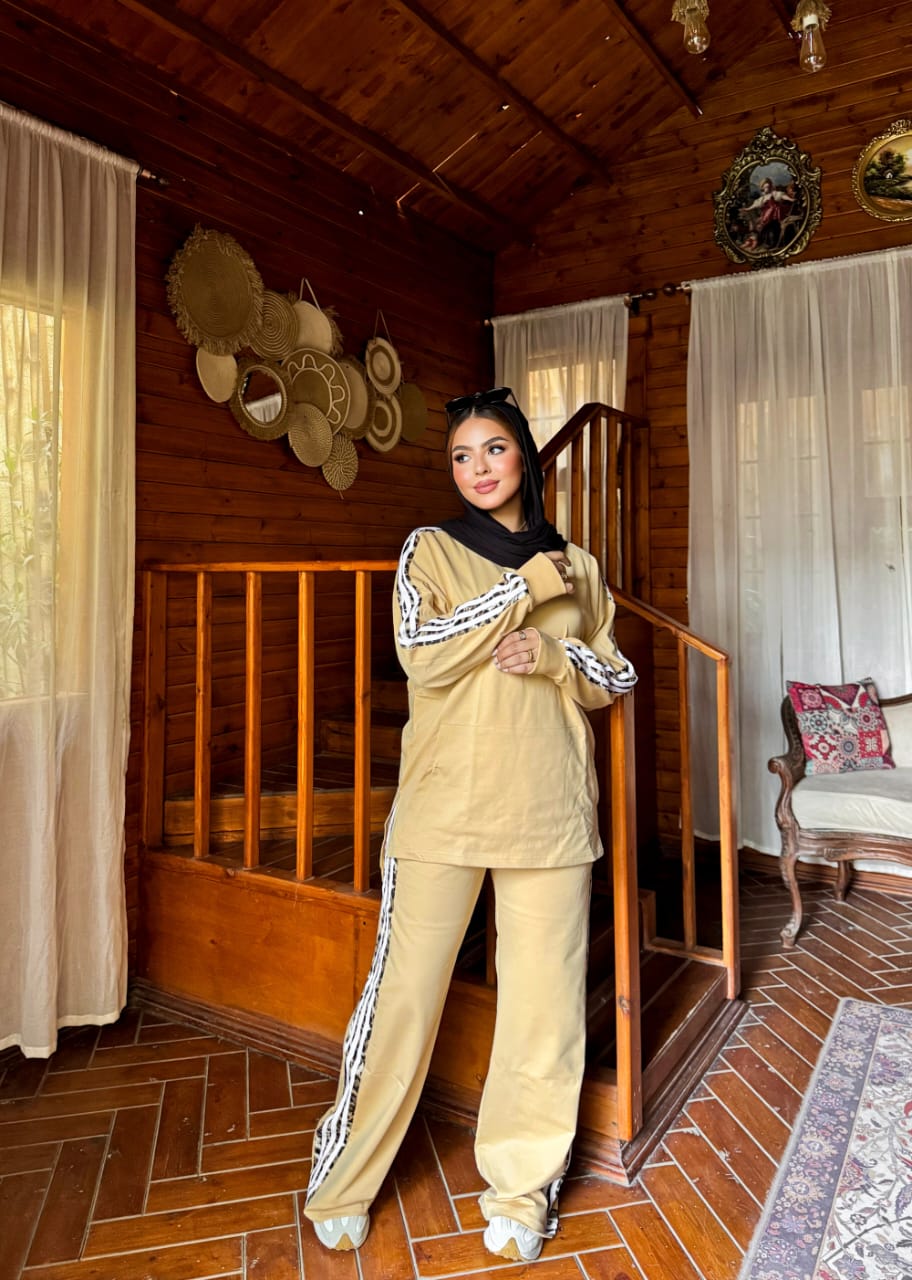 Summer Milton Cotton Set + Tiger Print - Sand Beige