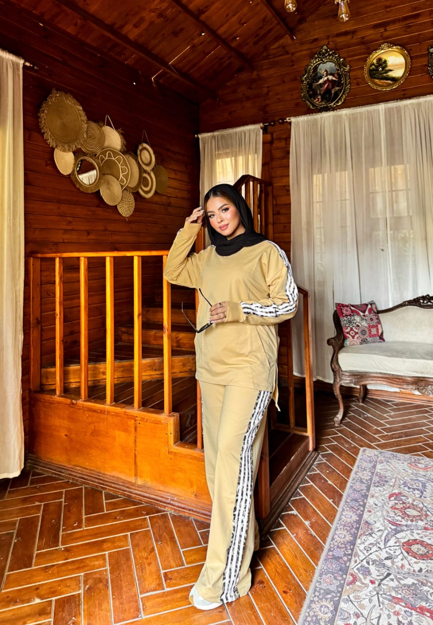 Summer Milton Cotton Set + Tiger Print - Sand Beige