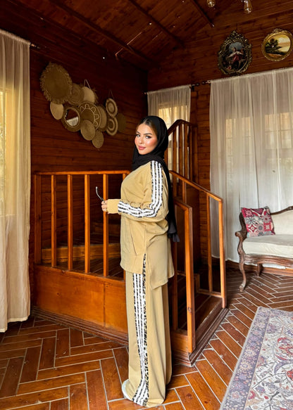 Summer Milton Cotton Set + Tiger Print - Sand Beige