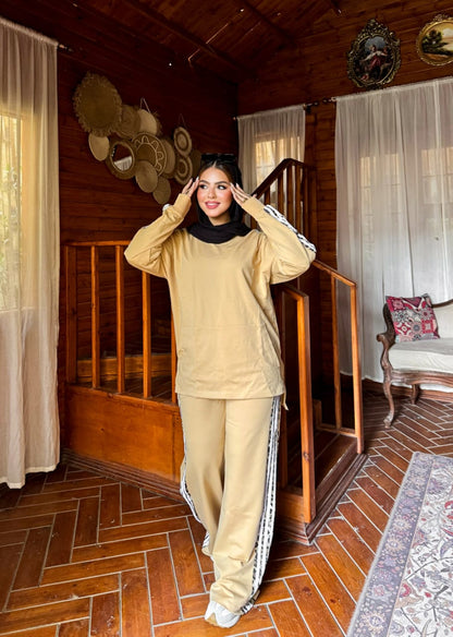 Summer Milton Cotton Set + Tiger Print - Sand Beige