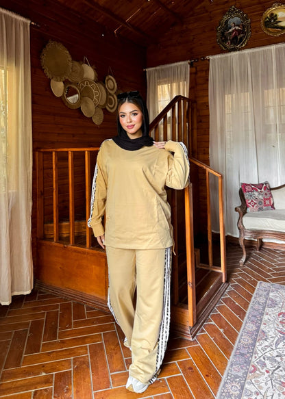 Summer Milton Cotton Set + Tiger Print - Sand Beige