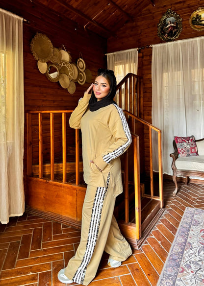 Summer Milton Cotton Set + Tiger Print - Sand Beige