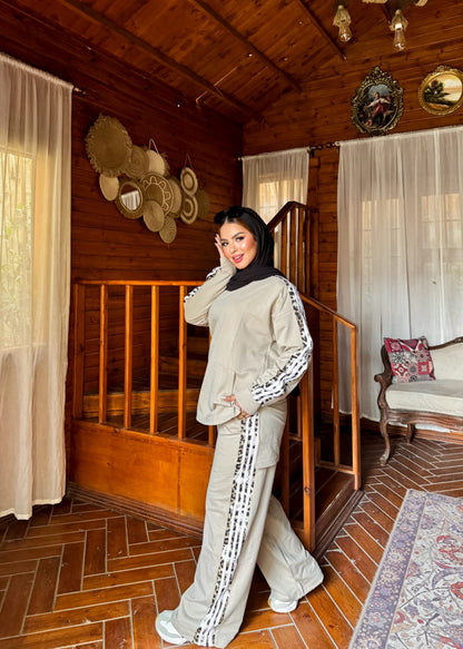 Summer Milton Cotton Set + Tiger Print - Light Beige